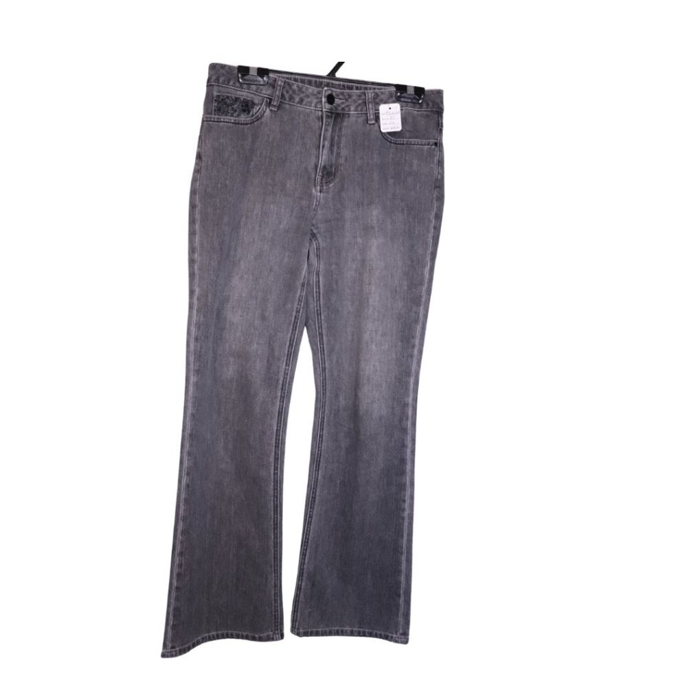 DENVER HAYES WOMENS SIZE 6 DENIM GREY HIGH RISE JEANS